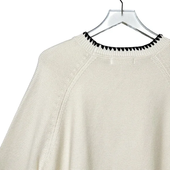 NWOT Boden Lena Cream Stitch Detail Jumper Women’s Bishop Sleeve Sweater Sz L - Picture 11 of 12